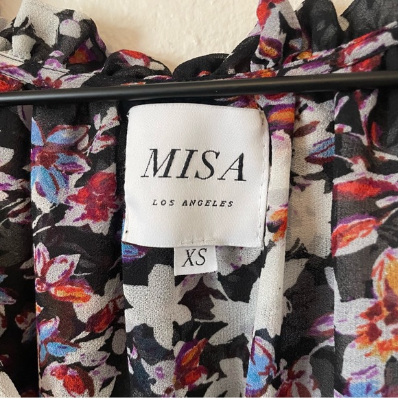 MISA Fleur Ruffle Floral Print Dress XS - Picture 6 of 9